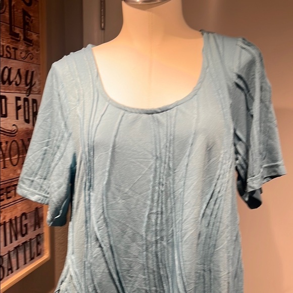 Casual Blue Scoop Neck Mini Sundress - Picture 2 of 16